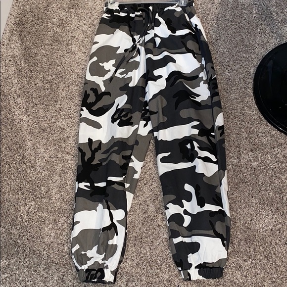 black and white camo sweatpants